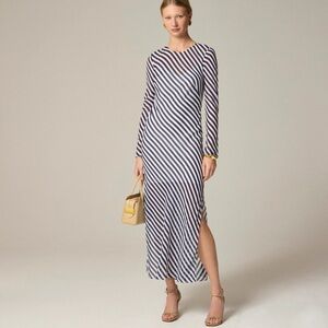 Sold out J Crew Navy and White Striped Maxi Dress